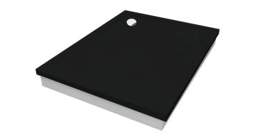 Preview: Duschtasse Schwarz Steinoptik Styroporträger Duschwanne Black Stone DIN 51097 A